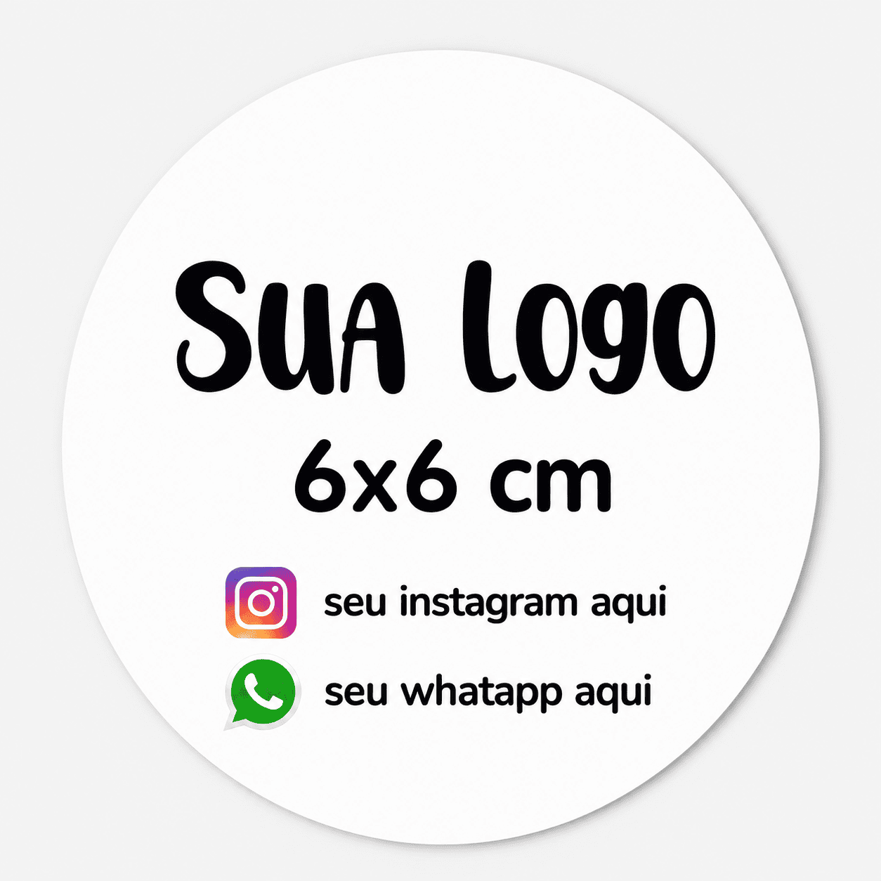 Adesivo Personalizado 6 X 6