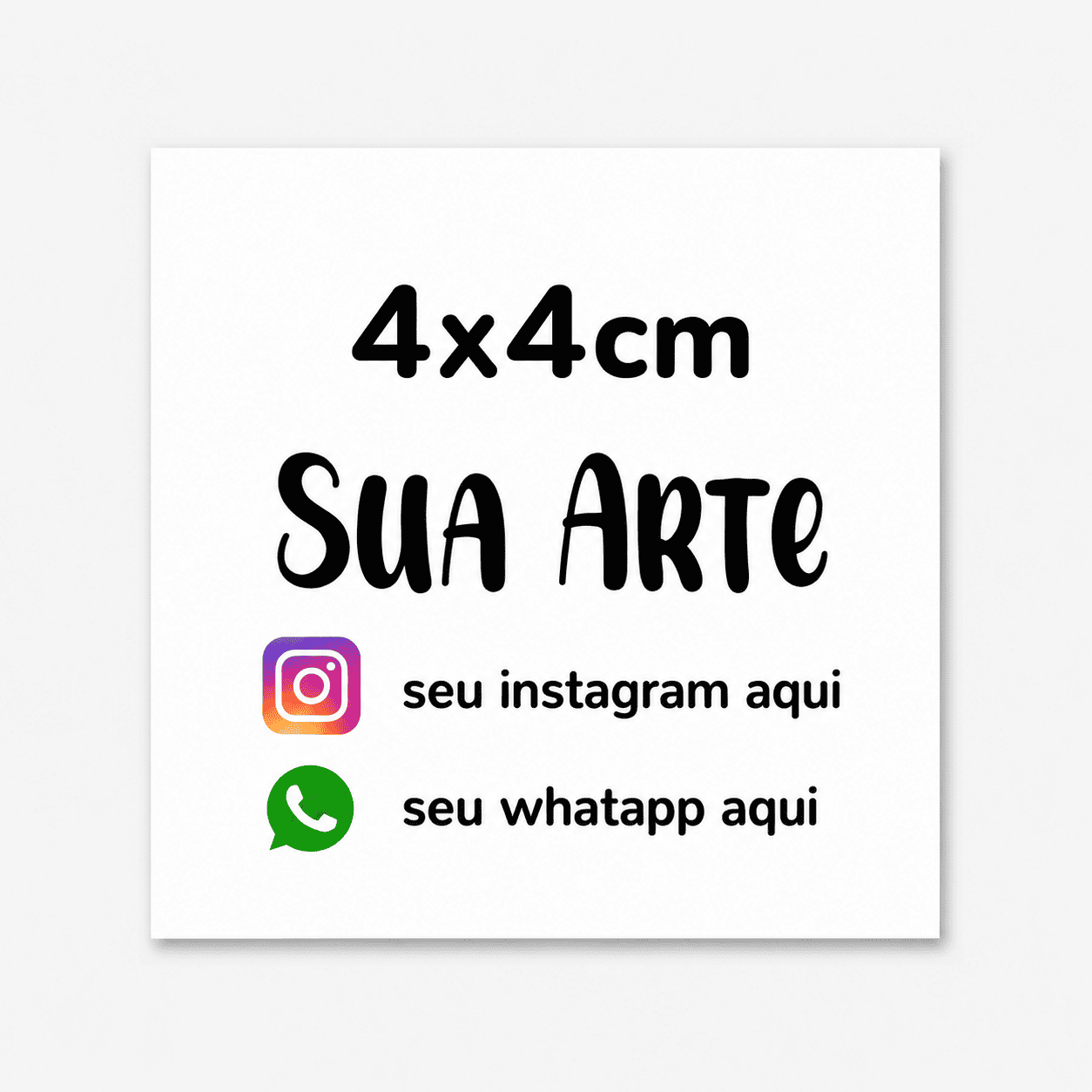 Adesivo Personalizado Quadrado 4 X 4