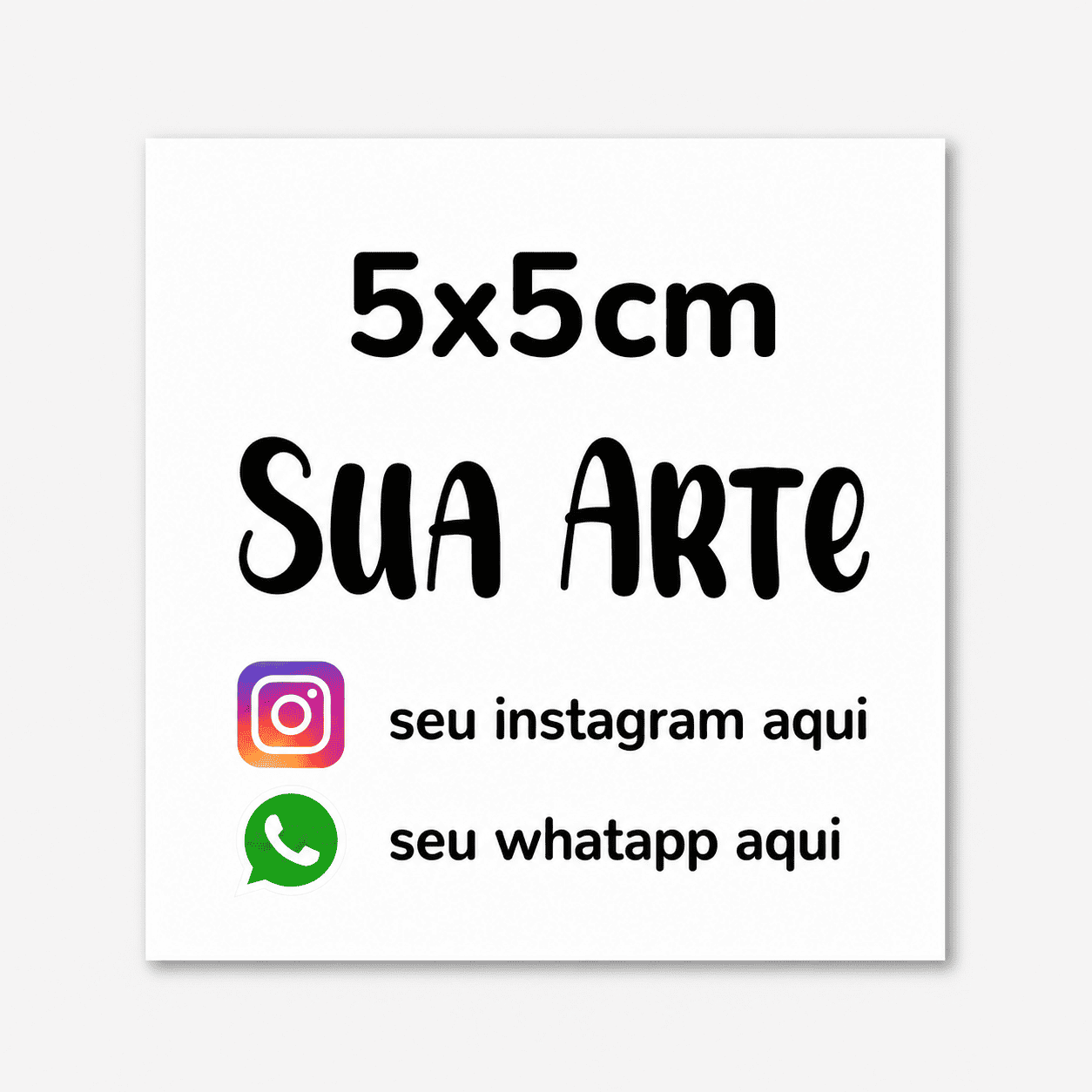Adesivo Personalizado Quadrado 5 X 5 