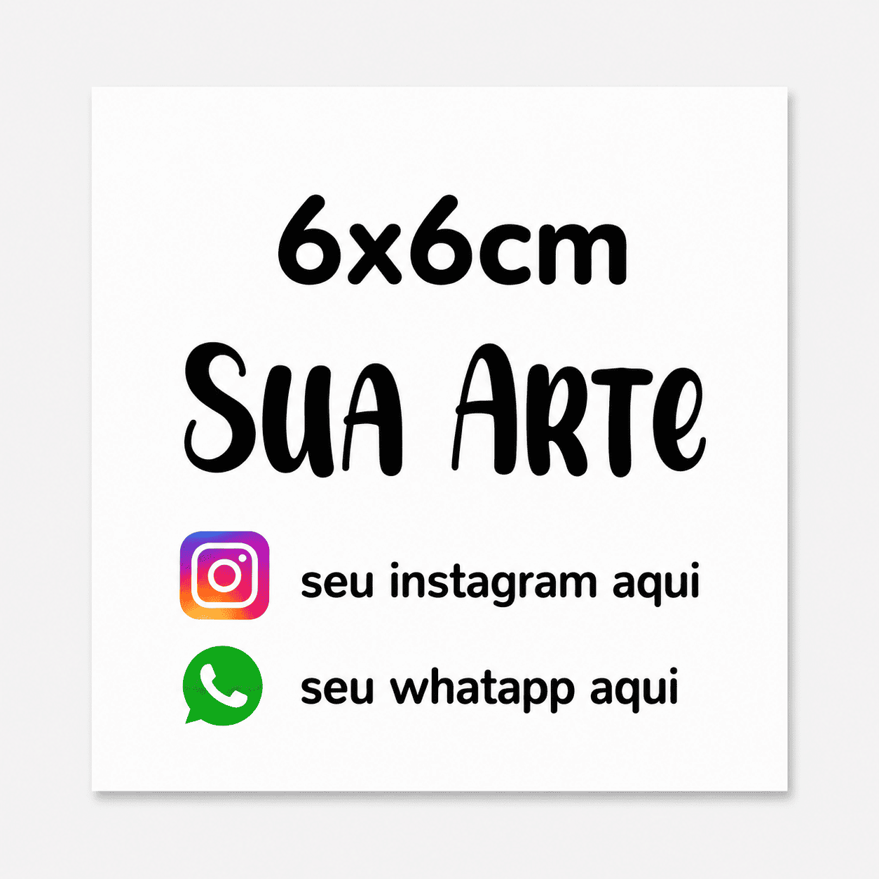 Adesivo Personalizado Quadrado 6 X 6 