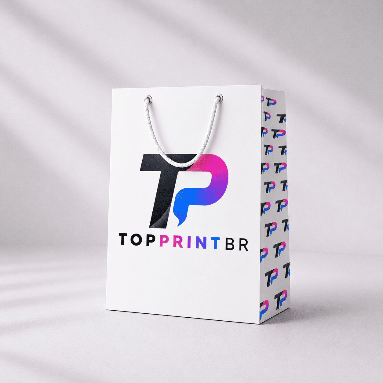 Sacola de Papel M Branca  Personalizada